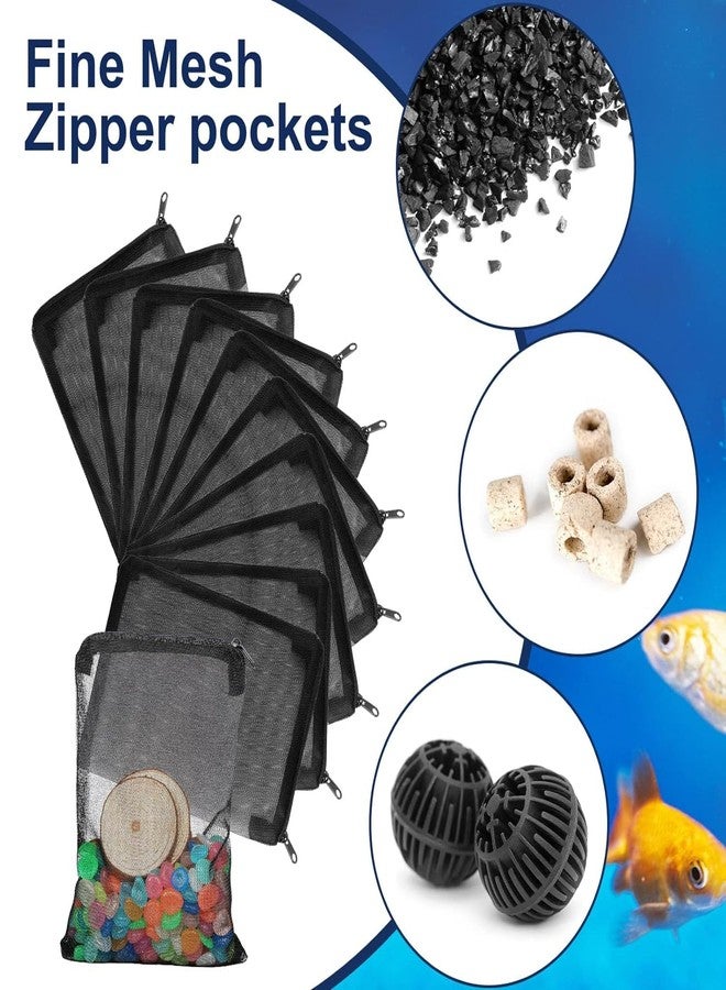 أكياس ترشيح فاييناتو® 1 كجم، 5 قطع (أسود)، أكياس شبكية من النايلون لأحواض السمك مزودة بسحاب، مناسبة لحبيبات الكربون، ومزيل الأمونيا، والحلقات الخزفية، والكرات الحيوية، من إنتاج بيتزلايف وورلد - Image 3